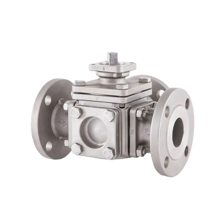 180 Degree Pneumatic Actuator 3 Way Ball Valve