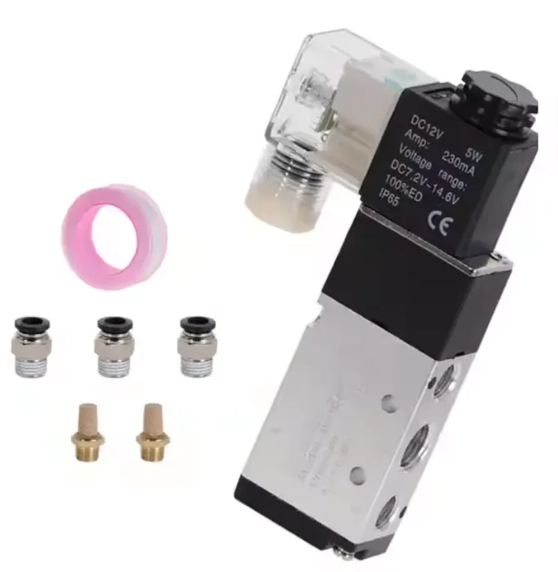 Pneumatski solenoidni ventil 5 načina 2- Kontrolni položaj položaja 12V 24V